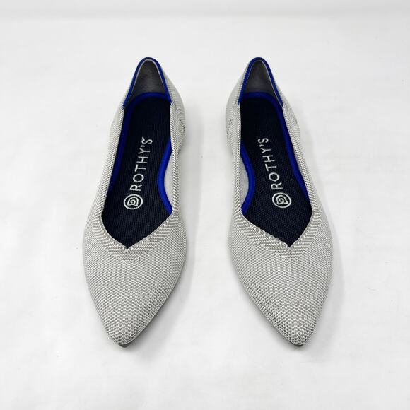 [Rothy’s] The Point Birdseye Gray Slip On Washable Ballet Flats Pointed Toe 6.5 - Picture 2 of 12